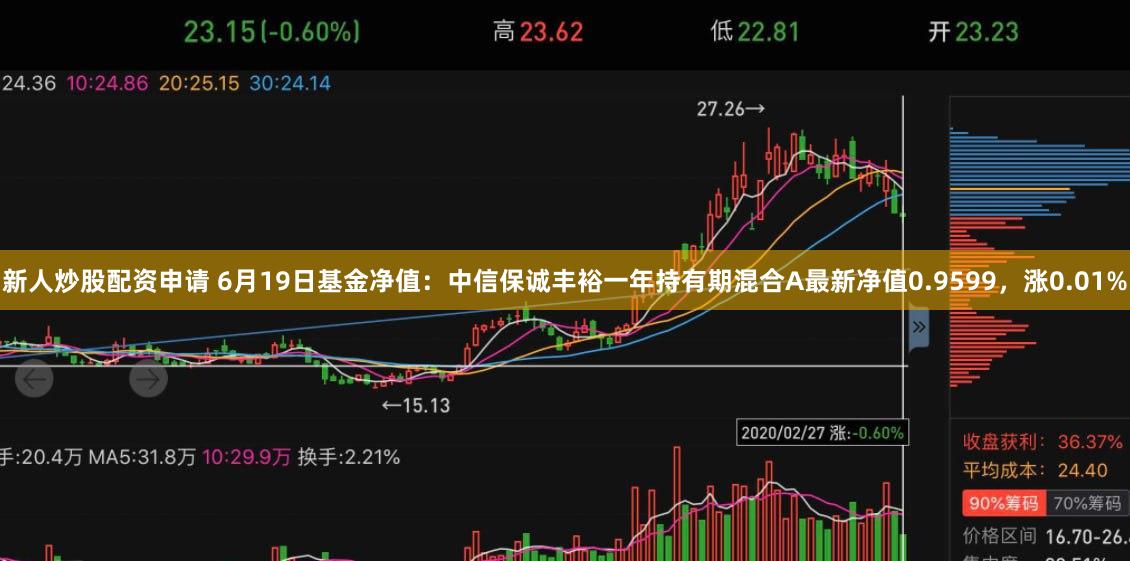 新人炒股配资申请 6月19日基金净值：中信保诚丰裕一年持有期混合A最新净值0.9599，涨0.01%